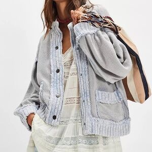Free People We The Free Cute In This Cardi Cardigan Sweater in Quiet Grey